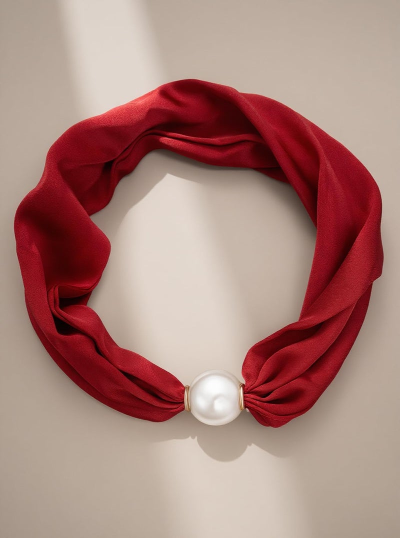 MIFYNN Red Silk Scarf Necklace for Woman Trendy Boho Scarf Necklace with Charm Western Country Cowgirl Cowboy Jewelry Gift - Image 5