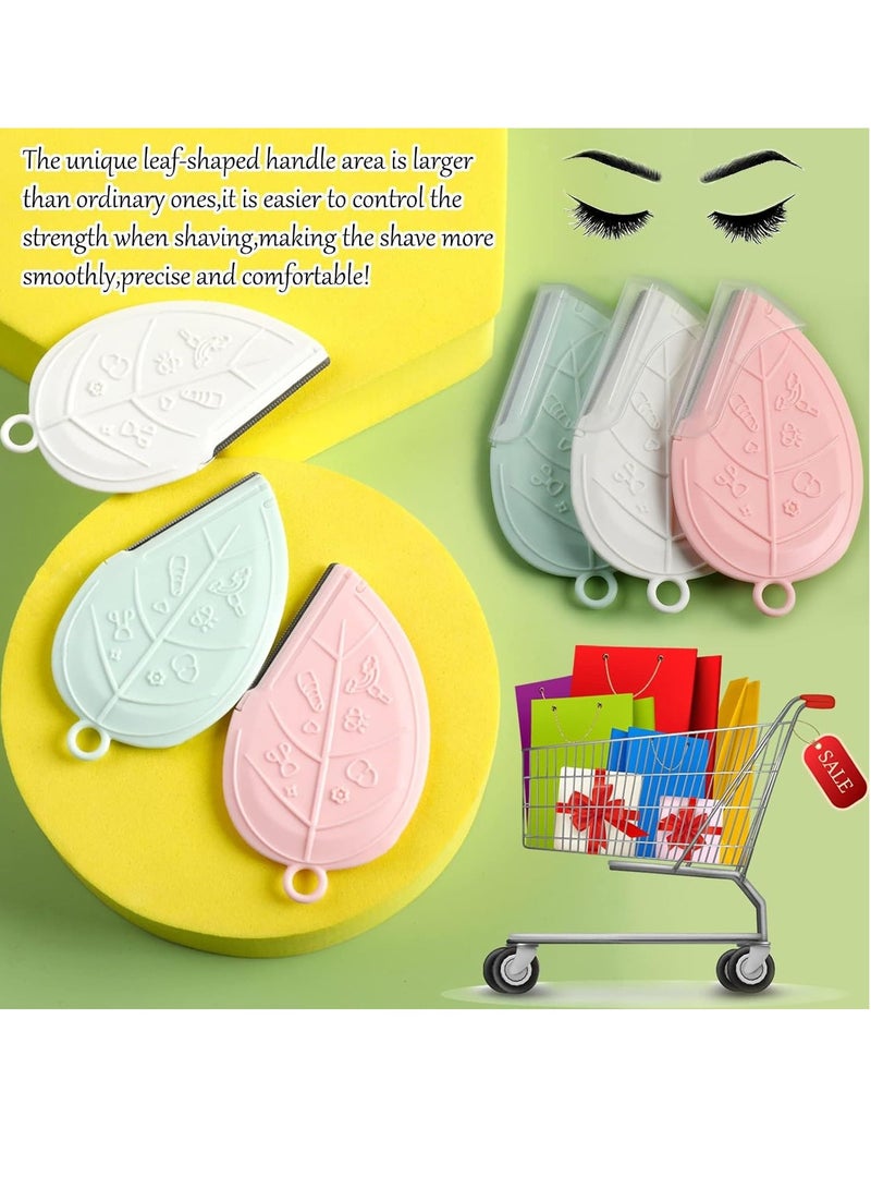 Excefore 12PCS Eyebrow Trimmer Set Stainless Steel Leaves Curved Eyebrow Razor Trimmer Facial Shaver Razor Brow Shaper Suitable for Any Skin Type Hair Removal Accessories for Men Women（Pink） - Image 4