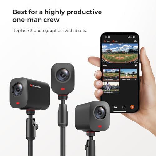 NearStream 3-Pack Live Streaming Camera 2K, Streaming Webcam with 40X Hybrid Zoom, 8-MEMS Mic with Noise Canceling, 6H Battery, Camera for Streaming on YouTube/Twitch/Facebook/Rtmp, App Control - Image 3