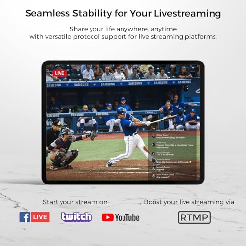 NearStream 3-Pack Live Streaming Camera 2K, Streaming Webcam with 40X Hybrid Zoom, 8-MEMS Mic with Noise Canceling, 6H Battery, Camera for Streaming on YouTube/Twitch/Facebook/Rtmp, App Control - Image 4