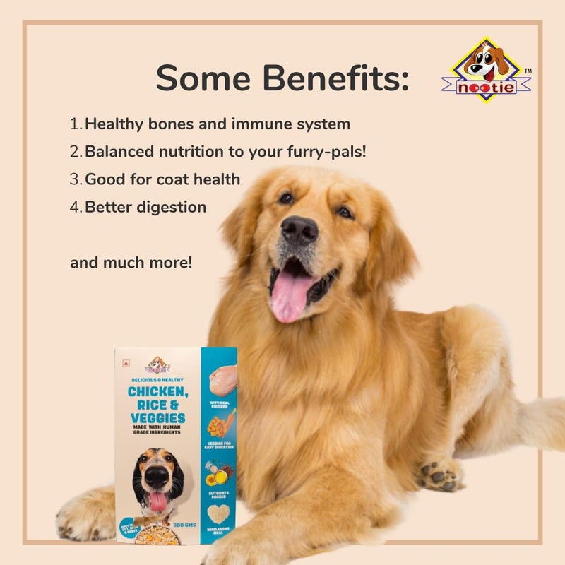 Nootie Freshly Wholesome Meal All Natural Wet Dog Food | Gluten Free I Non Vegetarian | Human Grade Ingredients, Made with Real Chicken-300g (Chicken Pulao) - Image 3