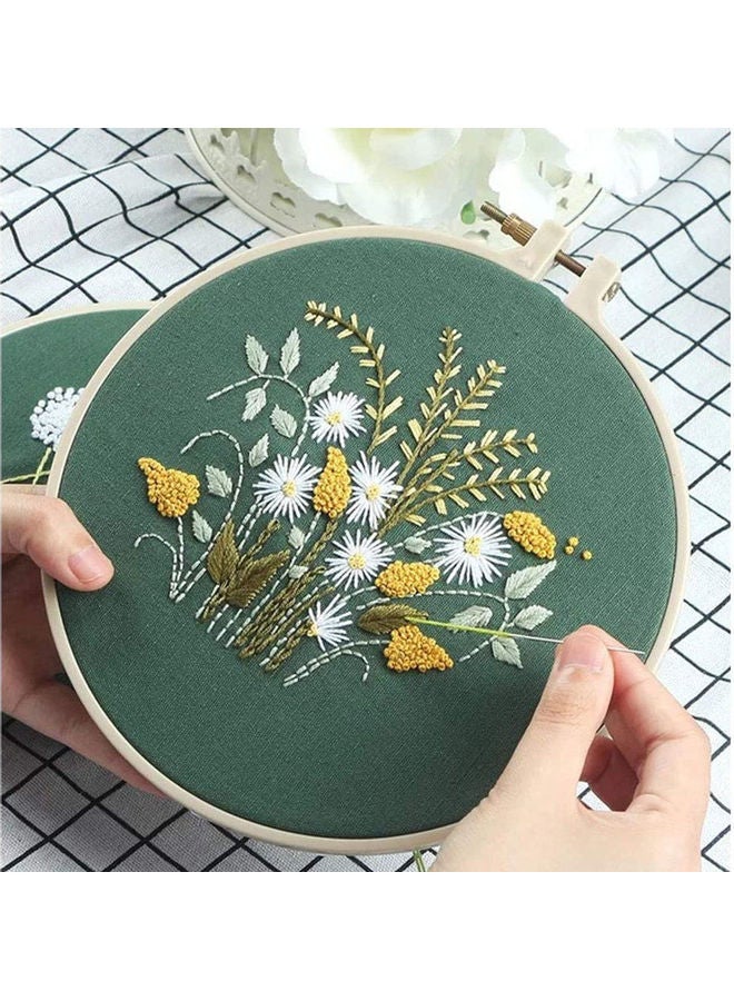 Loquat DIY Stamped Embroidery Starter Kit With Flowers Plants Pattern Cloth Multicolour 21x21x21cm - Image 5