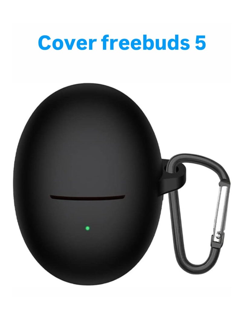 حافظة سيليكون لسماعه هواوي فري بودز 5 - أسود - Image 1