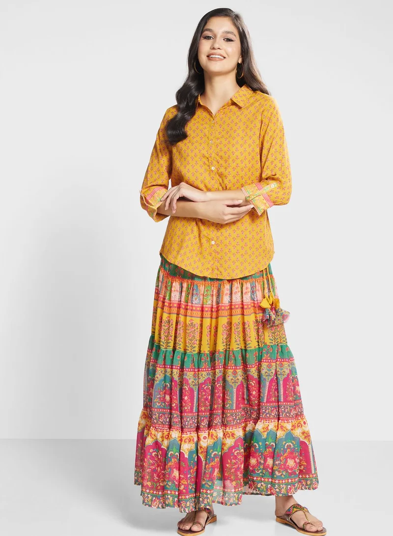 Biba Shirt With Skirt Set