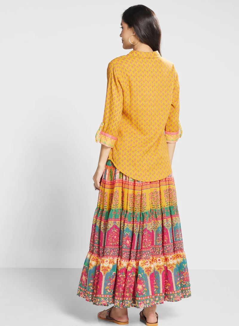 Biba Shirt With Skirt Set