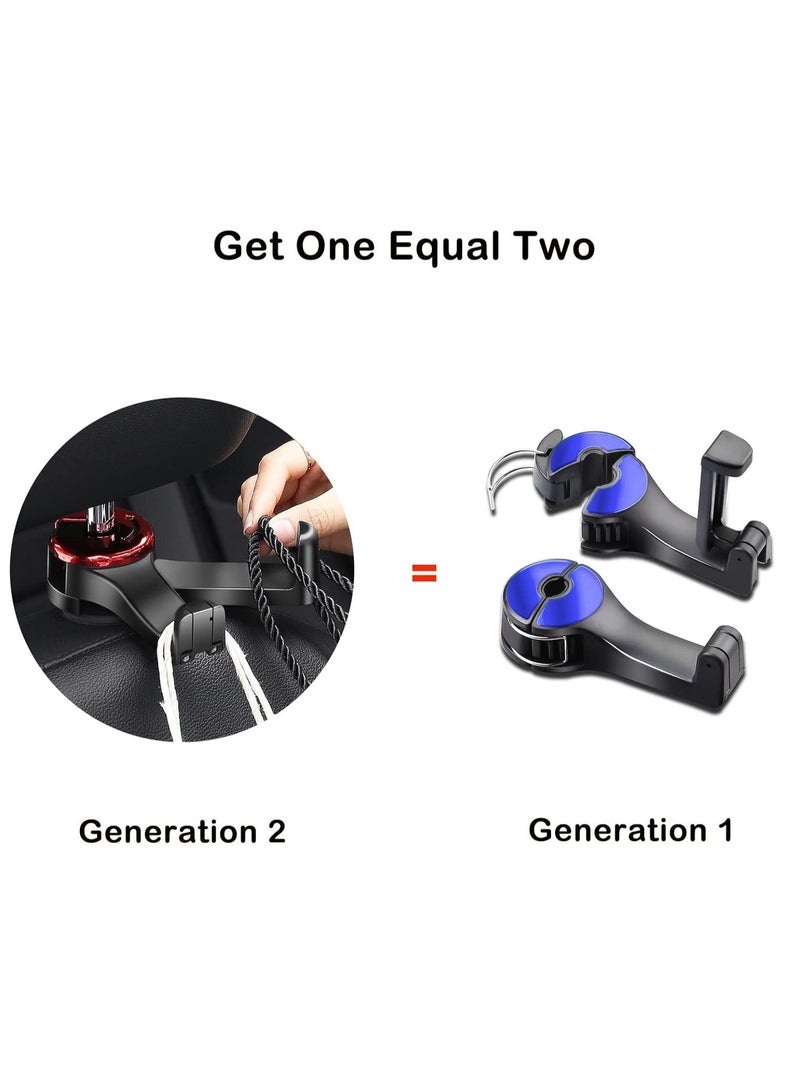 BIGTHREE 2 in 1 Car Hooks, Car Bag Hook with Headrest Phone Holder, 360°Rotatable Car Headrest Hooks, Car Accessories Purse Hook, Car Seat Storage Hook for Cloth Grocery Bag, Handbag, Black 2PCS - Image 5