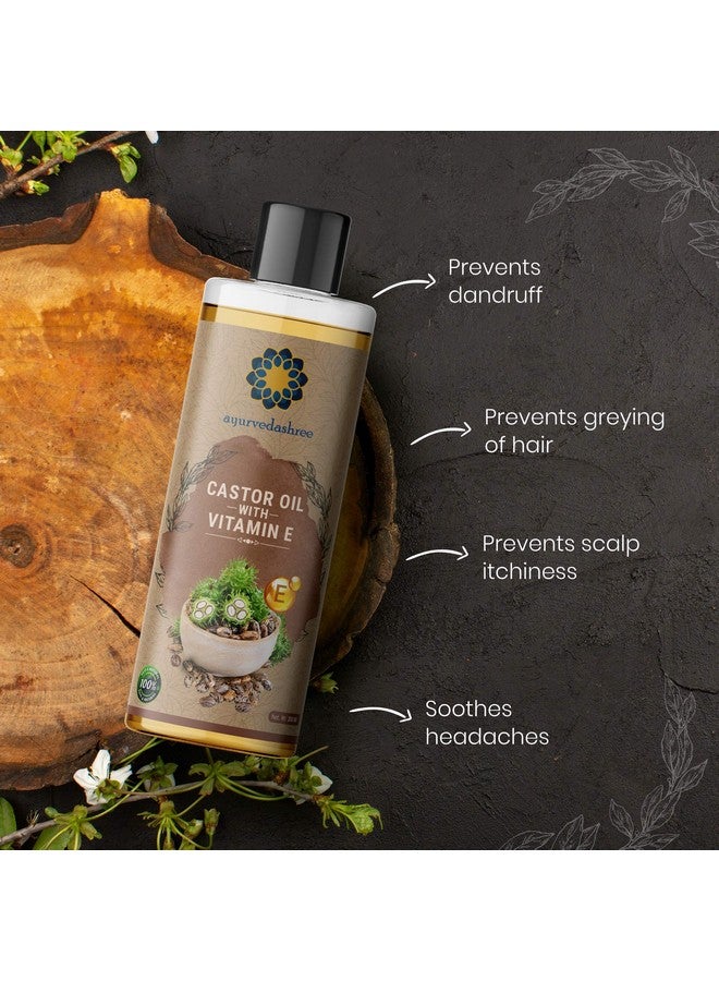 يورفيداشري زيت خروع نقي 100% معصور على البارد مع فيتامين E، 200 مل، 6.76 أونصة سائلة - Image 2