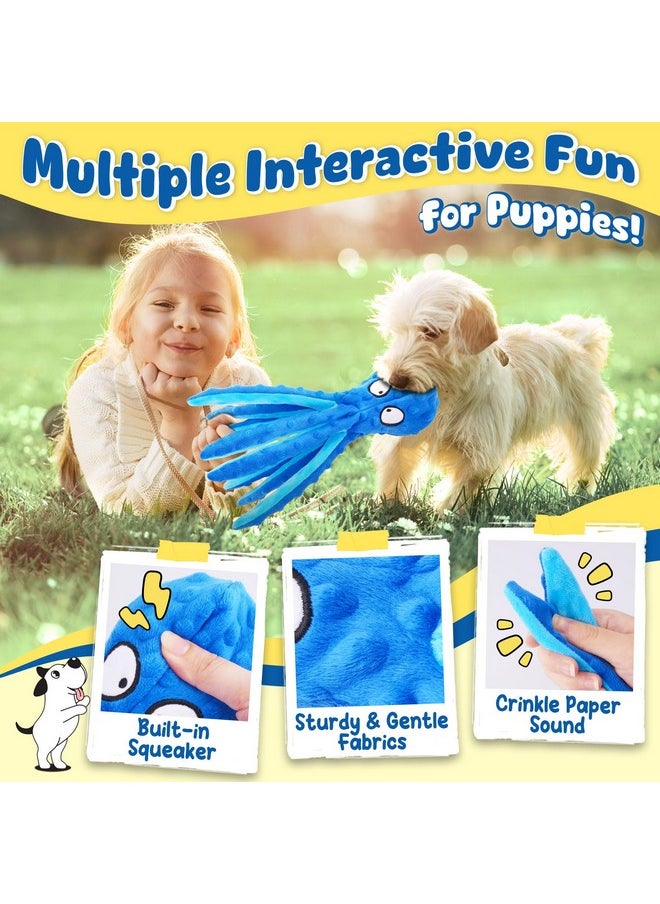 KIPRITII KIPRITII 9-Pack Interactive Puppy Dog Toys for Small Dogs No-Stuffing Squeaky Octopus-Shaped Toy, Cute Plush & Engaging Chew Toys for Puppy Teething to Keep Them Busy  - Image 3