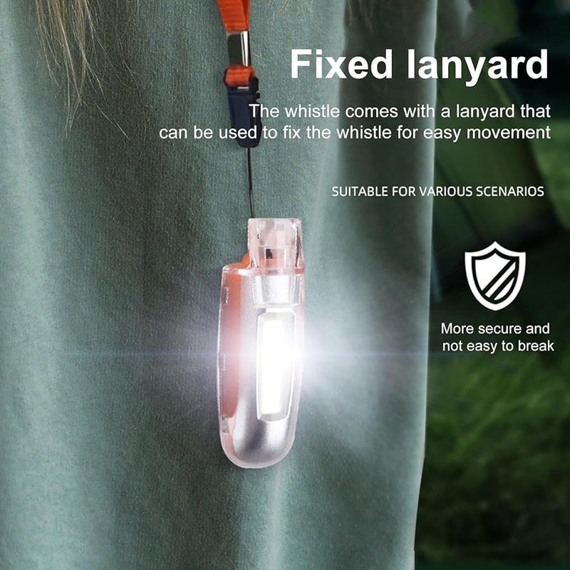 Rechargeable LED Safety Whistle 3 Modes Type C Charging Lanyard for Running Camping - Image 5