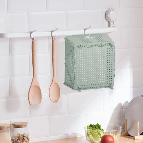 SOLDTRUE Collapsible Strainers and Colanders for Kitchen, Foldable Food Strainers with Handle, Plastic Drain Basket for Pasta, Fruit, Vegetables (Green) - Image 4