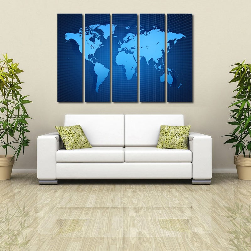 999STORE Multiple Frames Wall For Living Room Wall Art Panels With Frame Printed World Map Painting Framed - Image 2