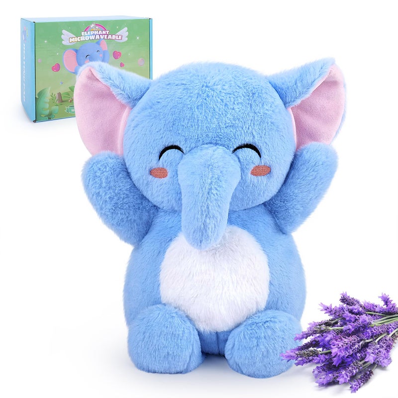 Elephant Microwavable Heating Pad12lb Heating Pads for Cramps Period Pain Relief for Women KidsSoft Pillow Plush ToyHeatable Stuffed Animals Bedtime Gift for Women Kids with Lavender Scented