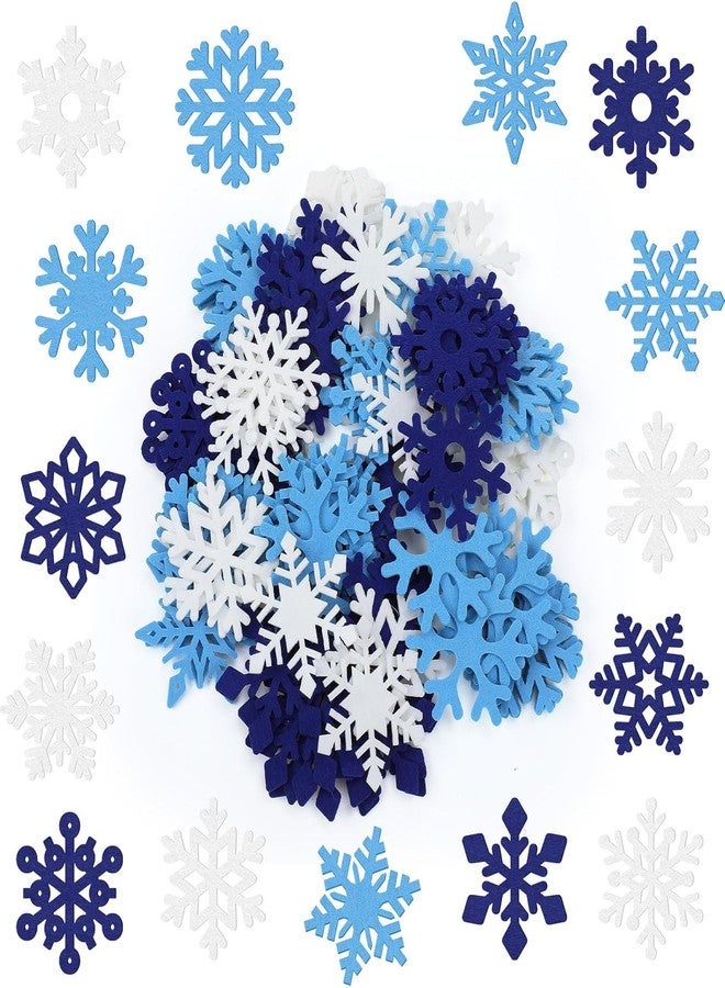 Incrizma 40 Pcs Winter Felt Snowflakes Laser Cut for Christmas Decorations Ornaments 3 Inch Blue White Snowflakes Decorations for Winter Christmas Tree Home Classroom Wall Craft Project (Blue & White) - Image 4