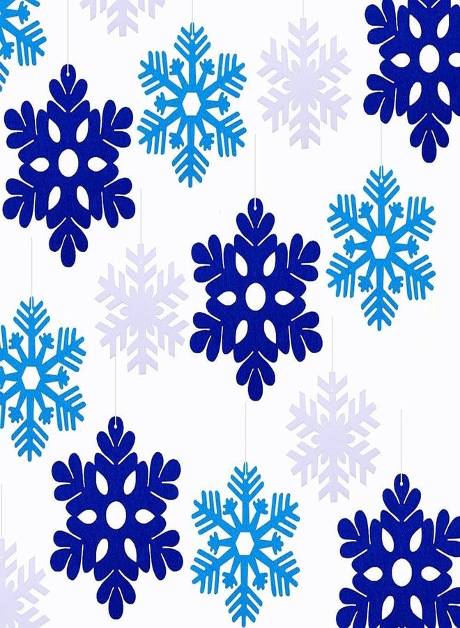 Incrizma 40 Pcs Winter Felt Snowflakes Laser Cut for Christmas Decorations Ornaments 3 Inch Blue White Snowflakes Decorations for Winter Christmas Tree Home Classroom Wall Craft Project (Blue & White) - Image 1
