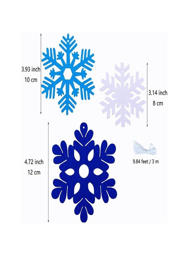 Incrizma 40 Pcs Winter Felt Snowflakes Laser Cut for Christmas Decorations Ornaments 3 Inch Blue White Snowflakes Decorations for Winter Christmas Tree Home Classroom Wall Craft Project (Blue & White) - Image 2