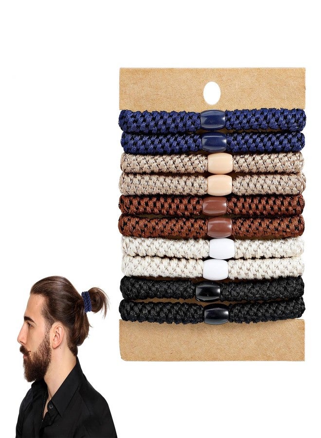 Buildcon 10 PCS Hair Band for Men, Men's Hair Bands with High Elasticity, Hair Ties for Men with Strong Hold, Durable Elastic Hair Bands for Various Hairstyles and Activities - Image 1