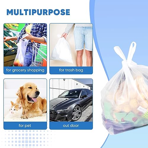 LimonLaviu Plastic Bags - 300 Pack (11.5'x 6.5" x 21') with Handles for Small Business, Restaurants, Grocery & Trash - Image 5