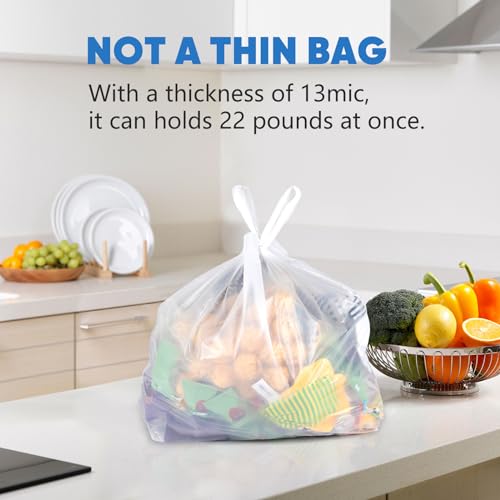LimonLaviu Plastic Bags - 300 Pack (11.5'x 6.5" x 21') with Handles for Small Business, Restaurants, Grocery & Trash - Image 3