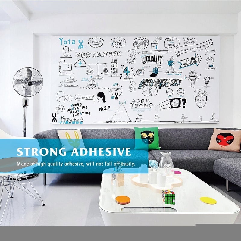 COSMOS STAR ™ Self-Adhesive Whiteboard Wall Decal Sticker,60 X 200cm Extra Large Strong & Durable Dry Erase Wall Paper Message Board Peel Stick White Board for Kids Drawing, Office, School, Home Decor - Image 3