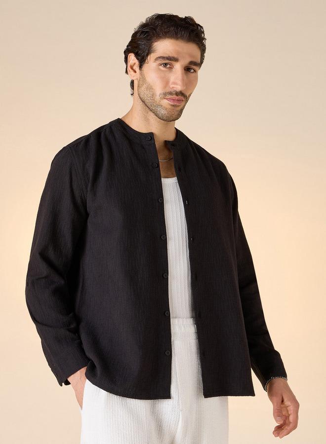 ايكونيك قميص جاكار أيقوني بنسيج متقاطع - Image 1