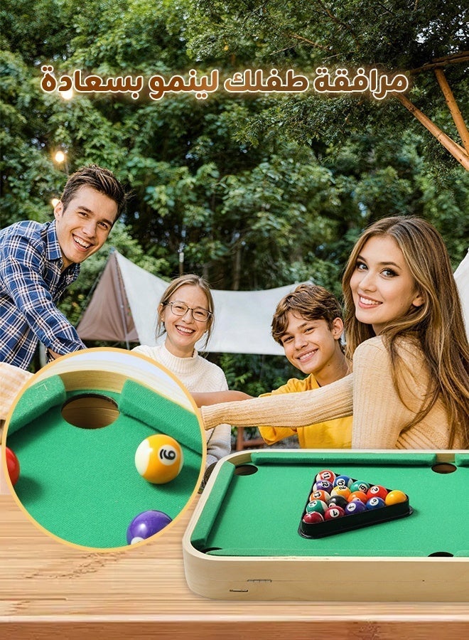 Aurlar 4 in 1 Large Kids Game Table 71×35cm – Wooden Billiard, Curling, Bowling & Sling Puck Hockey Set, Portable Family Indoor Outdoor Interactive Game for Boys & Girls - Image 4