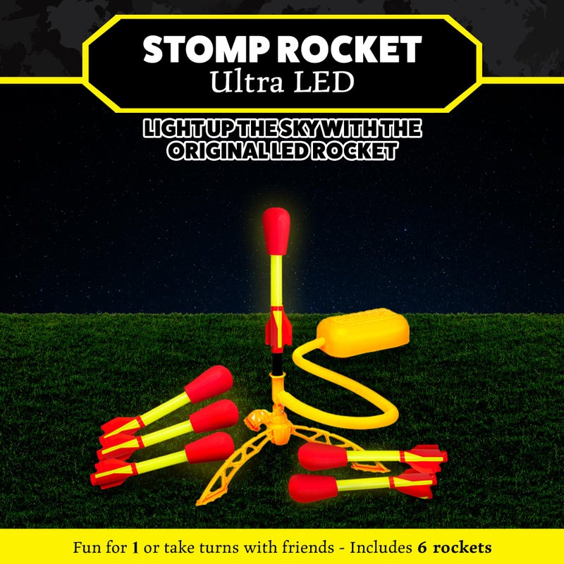 Stomp Rocket Ultra LED Rocket Launcher for Kids 6 LED Foam Tipped Rockets  Fun Backyard  Outdoor Kids Toys Gifts for Boys  Girls  Toy Foam Blaster Set  MultiPlayer Adjustable Launch Stand - Image 3