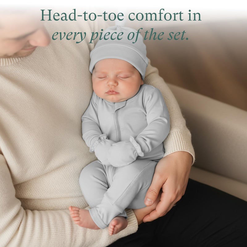 PurComfy طقم هدايا ملابس حديثي الولادة من بوركومفي: طقم ملابس فاخرة مكون من 21 قطعة لحديثي الولادة من الأولاد، طقم ملابس أطفال متميز، أساسيات ملابس الرضع - كل شيء في طقم متميز، 3-6 أشهر - Image 3