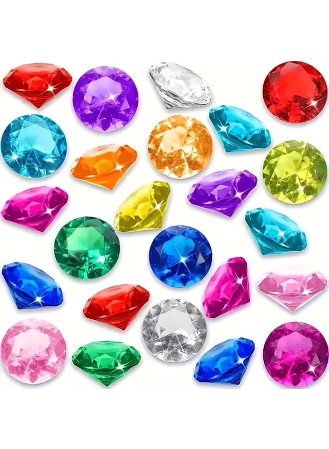 50pcs Large Colorful Acrylic Gemstones Pirate Treasure Pool Toys Swimming Party Decorations - Image 1