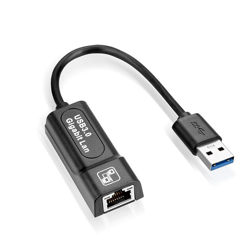 USB 3.0 Network Card Converter - High-Speed Transmission No Buffering, Compact Portable Design, Backward Compatible With USB 2.0/1.1, Black Network Card Adapter for Home Office Travel - Image 1