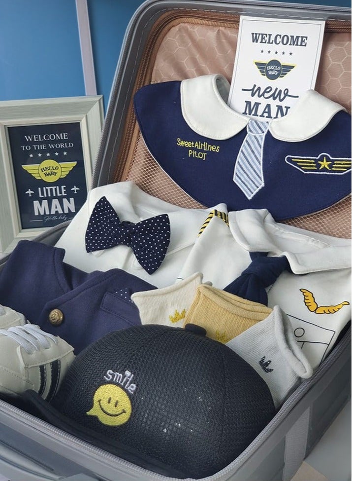 New Born Gift Set Baby boy Pilot Theme - Image 3