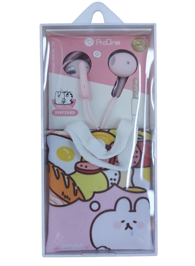 ProOne ProOne PHF3909 Handsfree Earphone With Carry Bag,  Wired In-Ear Headphones with Mic & Volume Control, Noise Isolating, Superior Sound, 14.2mm Speaker, 3.5mm Plug, Lightweight, Durable ABS Material  - Image 1
