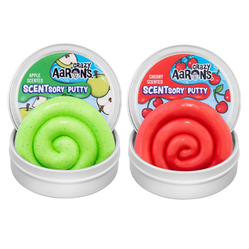 Crazy Aarons SCENTsory Thinking Putty Bundle Crisp Apple and Very Cherry Made in USA - Image 2