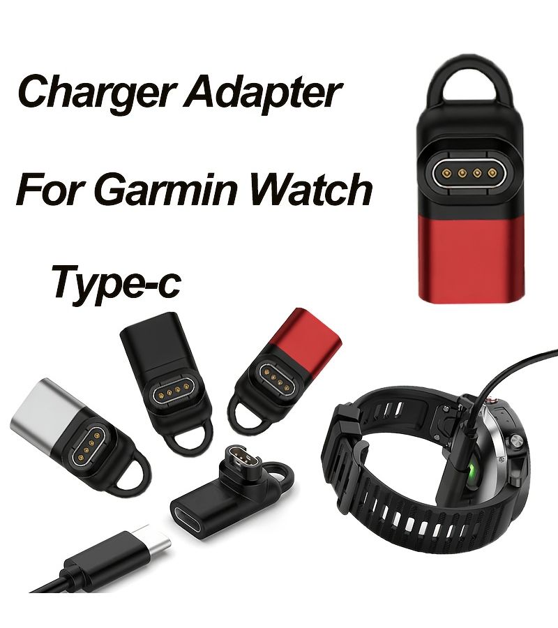 Charger Adapter Type C Compatible with Smart Watch Garmin Fenix Forerunner Instinct Venu Vivoactive Black - Image 1