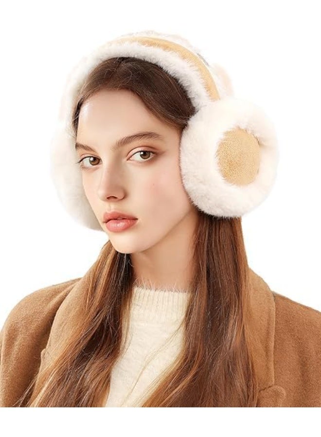 ChicAbode Ear Muffs for Winter,Women Adjustable & Foldable Earmuffs, Fluffy Soft Ear Warmers Warm Ear Covers for Cold Weather - Image 1