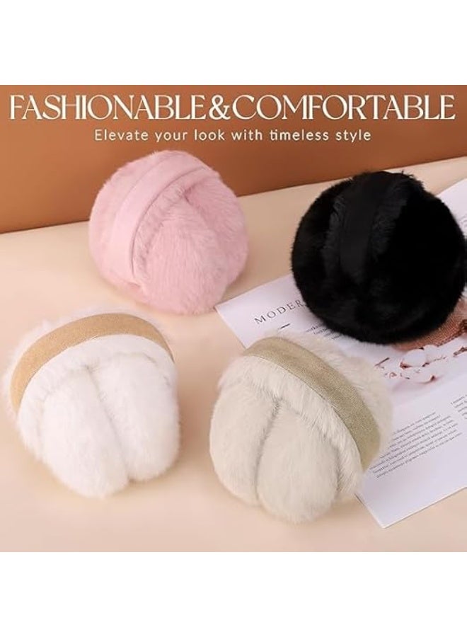 ChicAbode Ear Muffs for Winter,Women Adjustable & Foldable Earmuffs, Fluffy Soft Ear Warmers Warm Ear Covers for Cold Weather - Image 4
