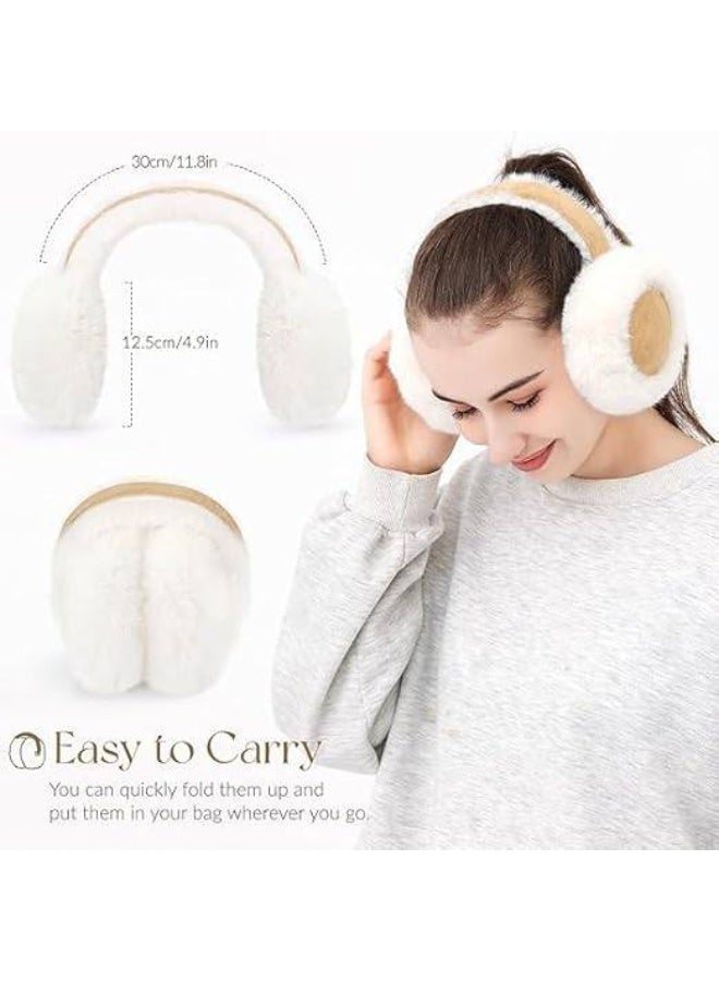 ChicAbode Ear Muffs for Winter,Women Adjustable & Foldable Earmuffs, Fluffy Soft Ear Warmers Warm Ear Covers for Cold Weather - Image 2