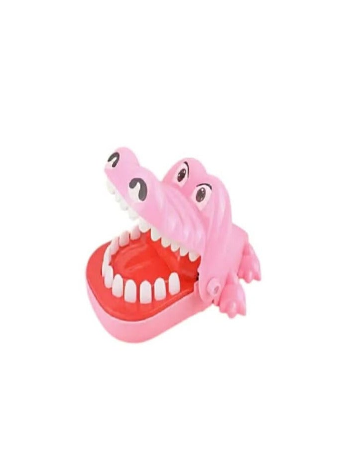 Finger-biting Crocodile Toy, Plastic Teeth Pulling Toy (Pink) - Image 1
