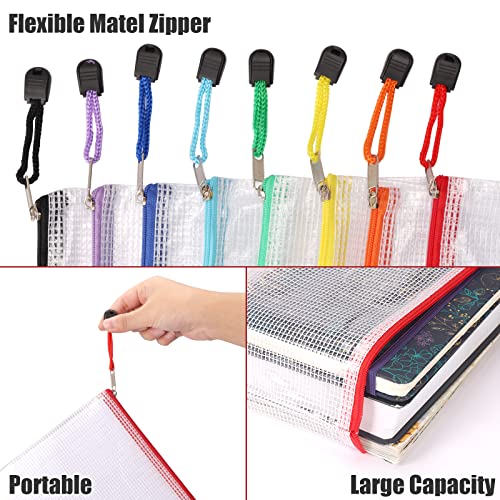 EOOUT 56pcs Mesh Zipper Pouch Zipper Bag, Durable Pouches for Organization Puzzle Storage, Letter Size, A4 Size, for Office Supplies - Image 4