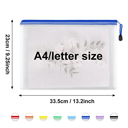 EOOUT 56pcs Mesh Zipper Pouch Zipper Bag, Durable Pouches for Organization Puzzle Storage, Letter Size, A4 Size, for Office Supplies - Image 2