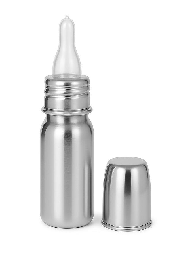 CUTEABLY 304 Grade Baby Steel Bottle | 150ml 200ml 300ml Sizes | Safe, Durable & Rust-Free Bottle for Infants (150 ML) - Image 1