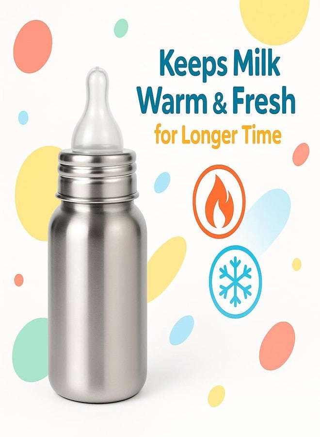 CUTEABLY 304 Grade Baby Steel Bottle | 150ml 200ml 300ml Sizes | Safe, Durable & Rust-Free Bottle for Infants (150 ML) - Image 4