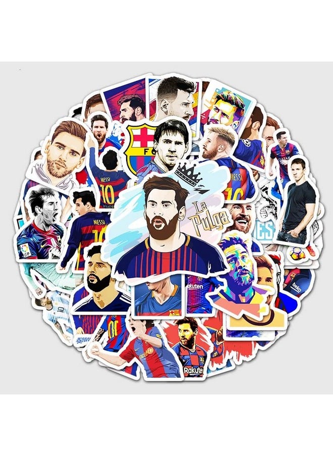 Ash & Roh - Ash & Roh Cute Cartoon Stickers for Kids, 50 Pcs Cute Stickers for Water Bottles - Cute Stickers Pack Gift for Kids Teen Birthday Party (Messi) - Image 1