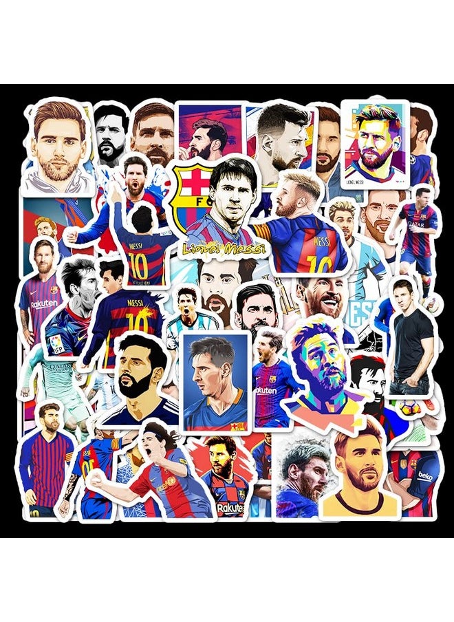 Ash & Roh - Ash & Roh Cute Cartoon Stickers for Kids, 50 Pcs Cute Stickers for Water Bottles - Cute Stickers Pack Gift for Kids Teen Birthday Party (Messi) - Image 1