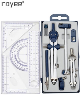 Math Compass and Protractors Geometry Precision Drawing Tool Metal Geometry Kit Set Circle Triangle Ruler Protractor - pzsku/Z7C4F422BE6DF58E321B5Z/45/_/1704810535/2606f10b-4be3-413b-a3b6-888d8d76daa2
