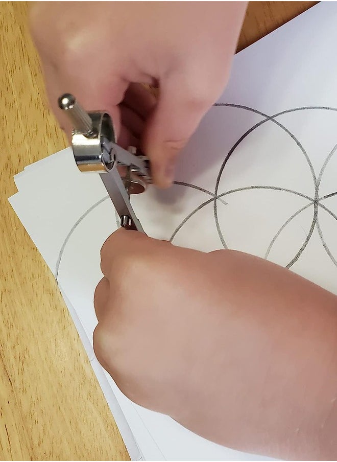Math Compass and Protractors Geometry Precision Drawing Tool Metal Geometry Kit Set Circle Triangle Ruler Protractor
