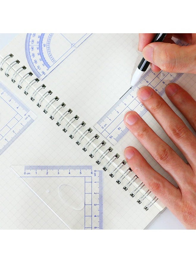 Math Compass and Protractors Geometry Precision Drawing Tool Metal Geometry Kit Set Circle Triangle Ruler Protractor