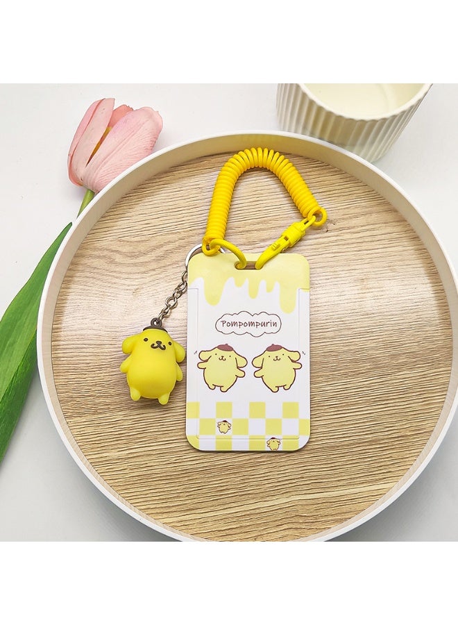 NIBEMINENT 1 - Piece Pudding Dog Kpop Photo Card Holder Pendant Key Chain ID Badge Holder ID Card Holder Photo Card Protector for School ID Office ID Access Card for Women Girls - Image 1