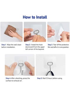 Excefore 8 Pcs  Large Adhesive Hooks, Waterproof and Rustproof Wall Hooks for Hanging Heavy Duty, Stainless Steel Towel and Coats Hooks to Use Inside Kitchen, Bathroom, Home and Office  - Image 5