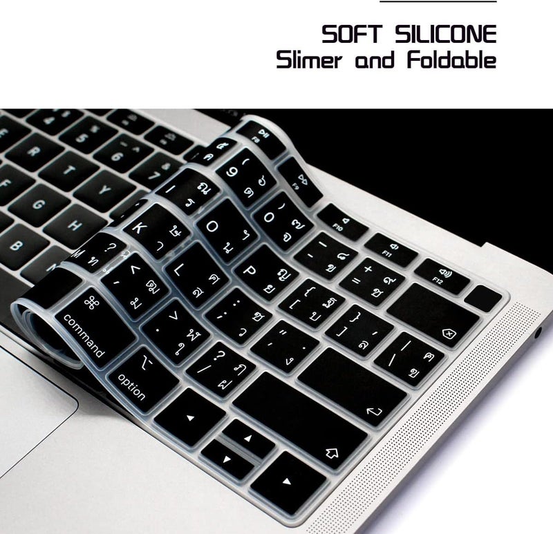HRH Thai Language Silicone Keyboard Cover Skin for MacBook Newest Air 13 Inch 2018 Release A1932 with Retina Display and Touch ID,USA Layout - Image 5