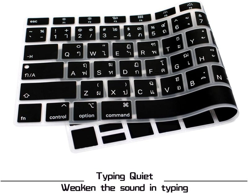 HRH Thai Language Silicone Keyboard Cover Skin for MacBook Newest Air 13 Inch 2018 Release A1932 with Retina Display and Touch ID,USA Layout - Image 3